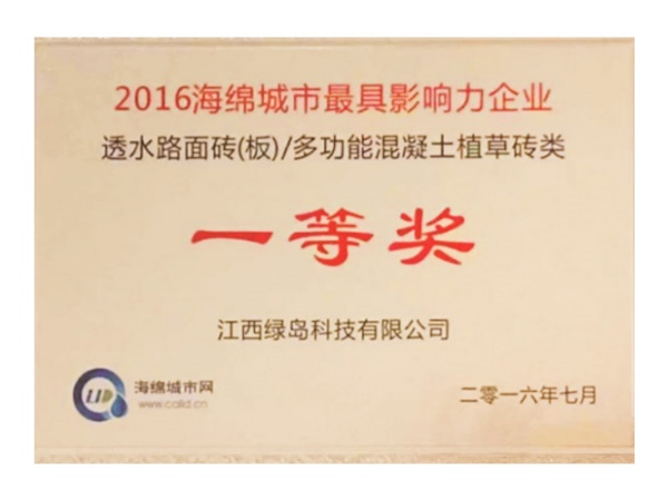 2016年海绵城市最具影响力企业